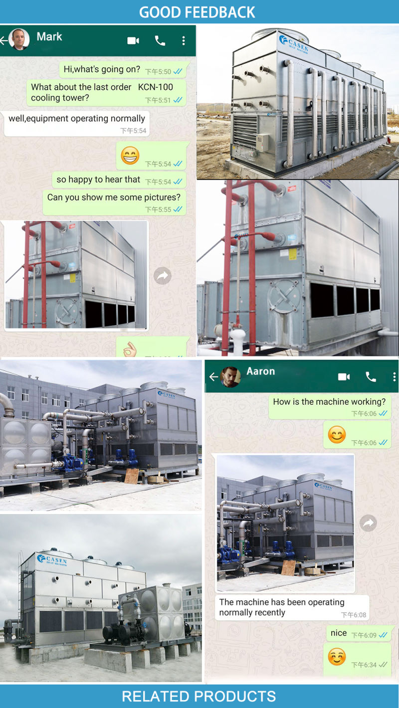 Water Cooled 100 Tons Closed Cooling Tower for Production Line