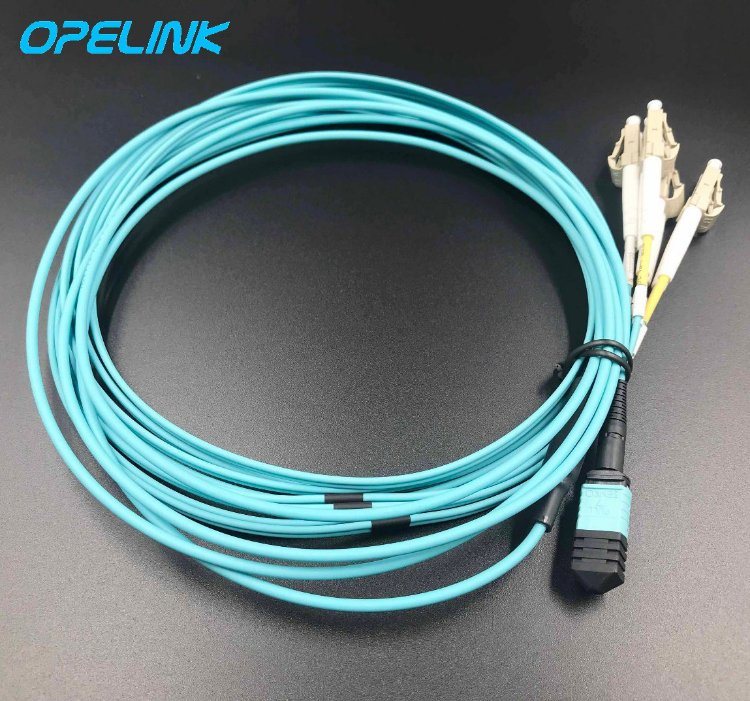 MTP/MPO-LC Om3 Round Cable Fanout 2.0mm Fiber Optic Patchcord
