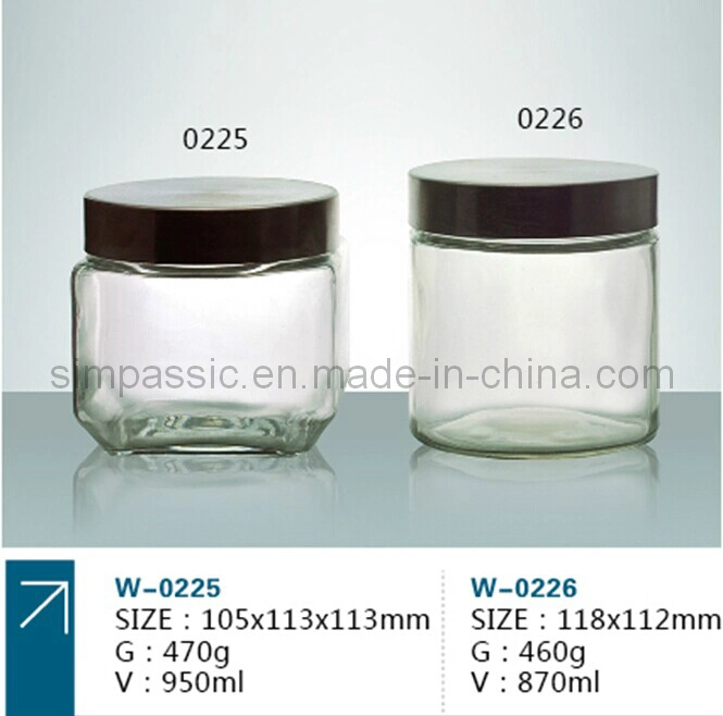 Airtight Glass Jars Food Container / Glass Jar with Sealing Top Lid