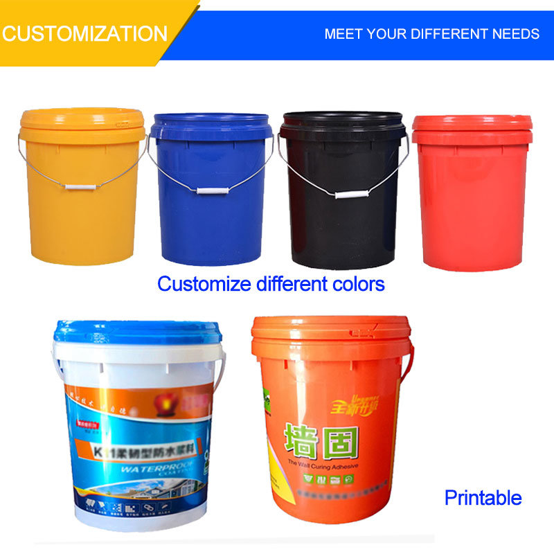 European Style 20L Plastic Pail with Plastic Handle and Spout and Gasket
