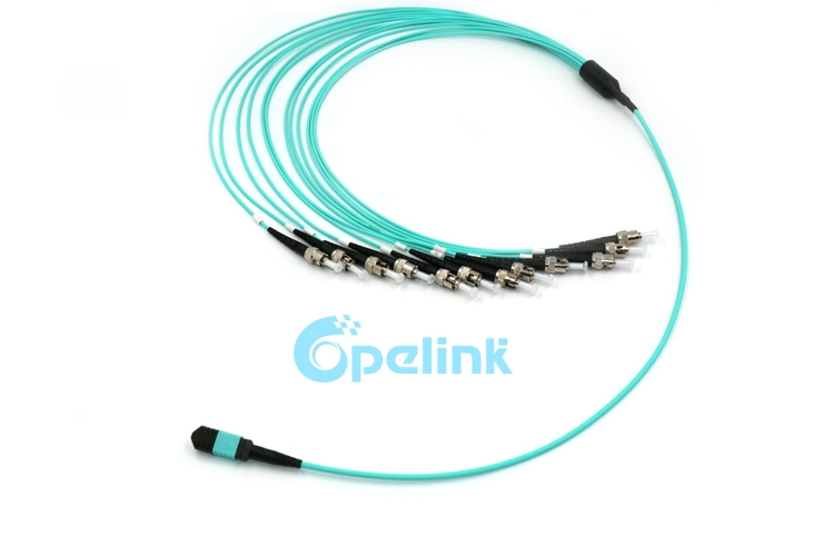 12-Fiber MTP/MPO-St Om3 Round Fiber Cable Fanout 2.0mm Fiber Optic Patchcord/Jumper