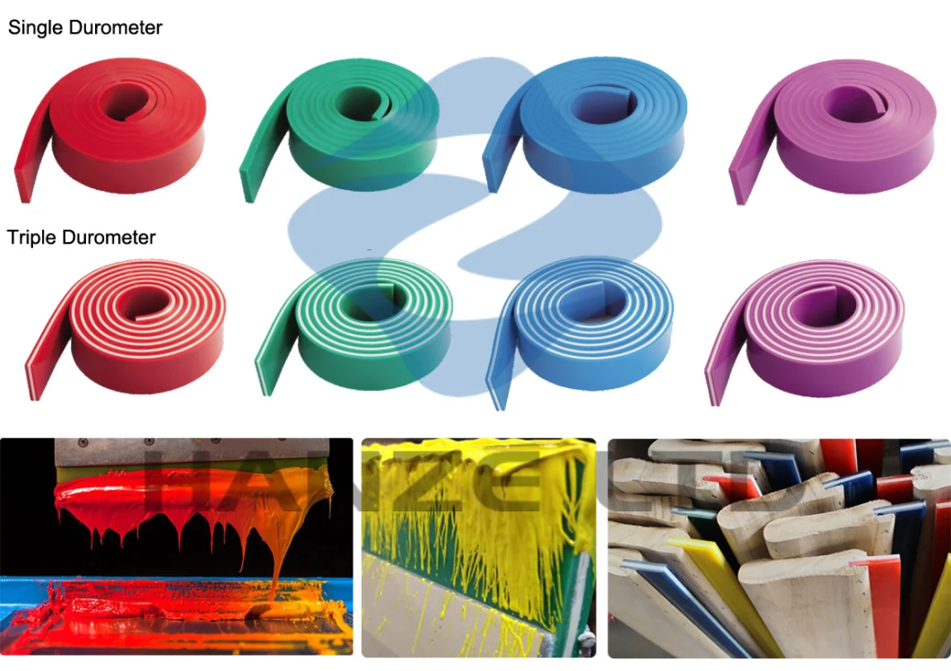Double Bevel+Flat Tip Solvent Resistance Imported Material Screen Printing Squeegee Rubber