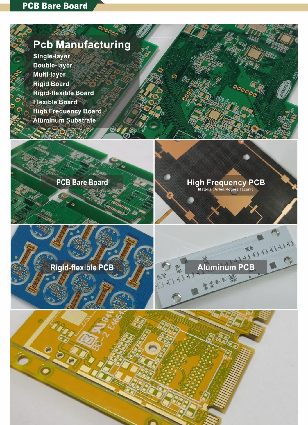 High Quality Bare PCB Board with Pth High Tg, Single-Sided PCB