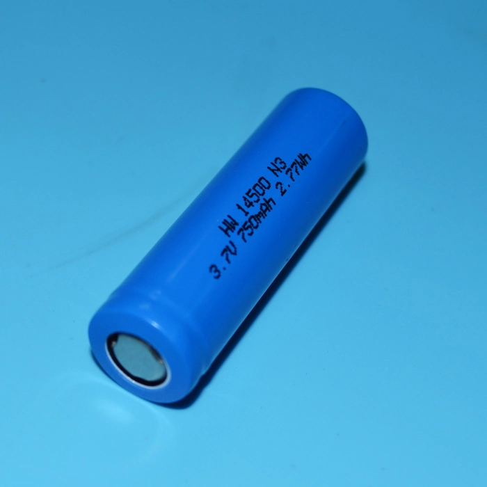 AA Size 14500 3.7V 750mAh Lithium Ion Rechargeable Cell for Flashlight