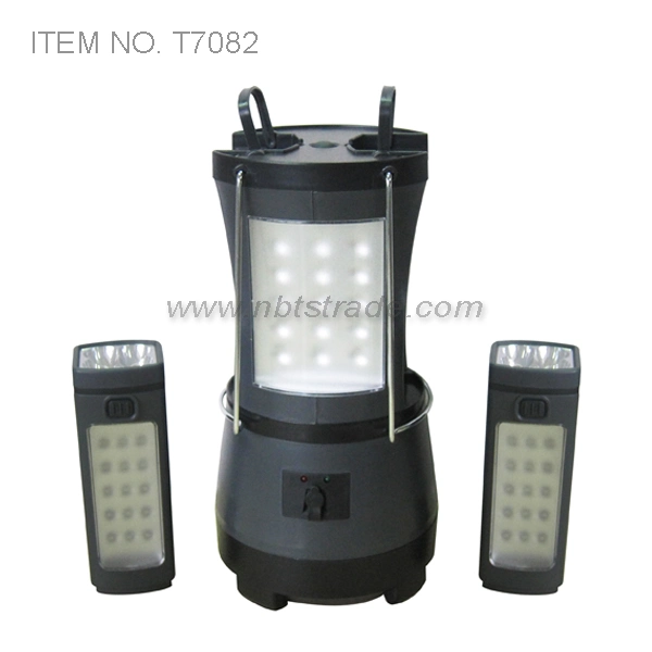 Rechargeable LED Camping Lantern W/2 Detachable Torch