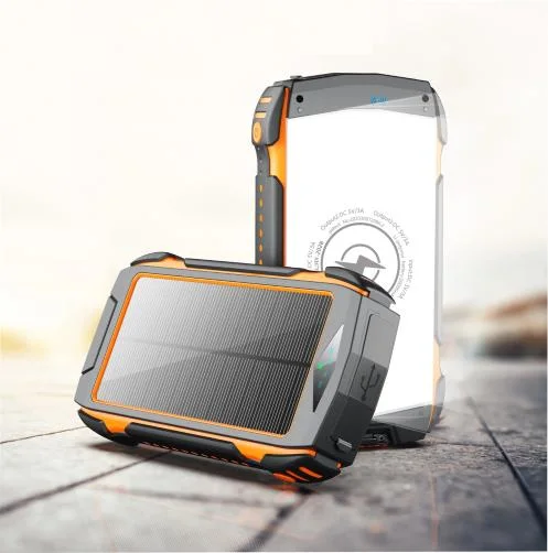 Waterproof Portable 20000mAh Solar Power Bank with Compass LED Flashlight Dual USB