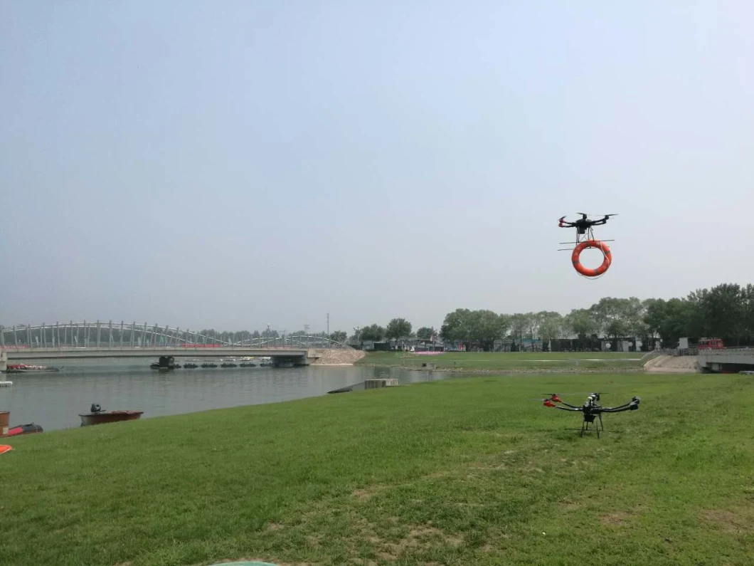 Flood Defense and Rescue Rpa, Air-Drop Life Buoys, Multi Rotor Drones