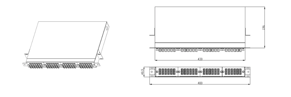 FTTH 96 Cores MPO/MTP Cassette Patch Panel Fiber Optic