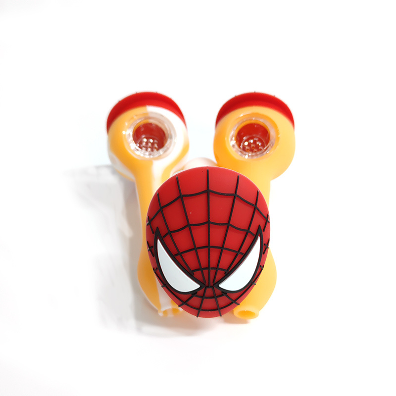 Factory Wholesale a Variety of Cartoon Silicone Pipes (cat pipe, eye pipe, spiderman pipe, V-shaped Vendetta pipe)