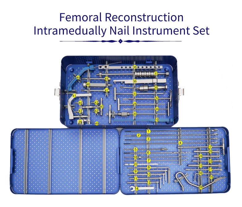 Factory Price Orthopedic Surgical Instruments Femoral Reconstruction Intramedullary Nail Instrument Set Medical Intramedullary Nail Instrument