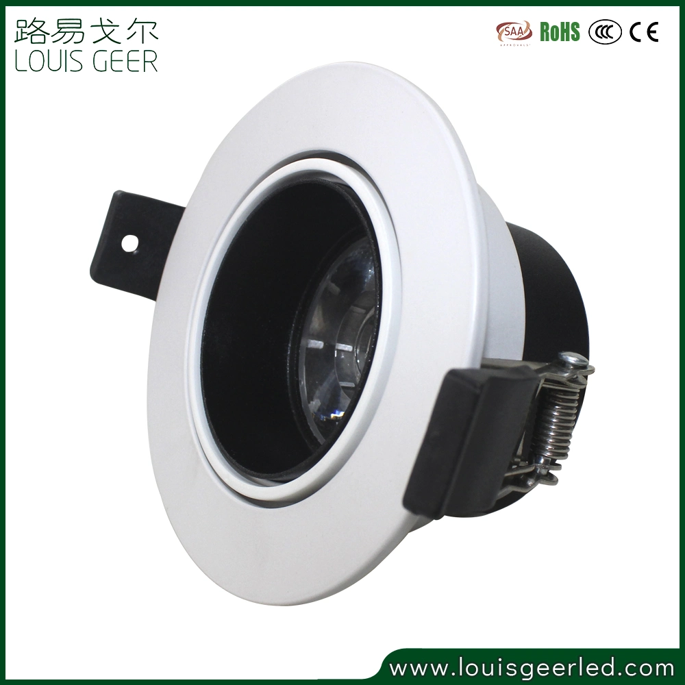 Black White Anti Glare Spotlight LED Recessed Lights Dimmable Adjustable LED Spotlight 360 Degree Rotation