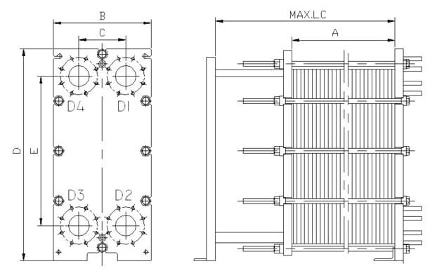 M10 B100b Gasket Plate Heat Exchanger HVAC Marine Heat Exchanger Gasket Plate