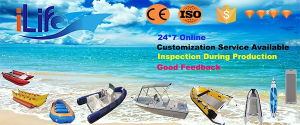 Ilife 3m PVC/Hypalon Inflatable Rescue Fishing Rubber Boat with Aluminum/Drop Stitch Air/Plywood Floor