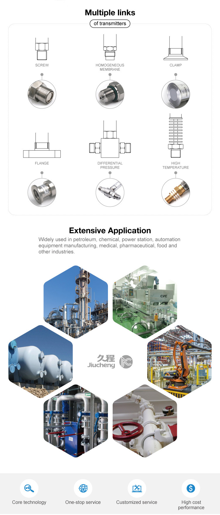 Pressure Tank Industry Water-Pipe Pressure Transducer / Sensor (JC625 -19)