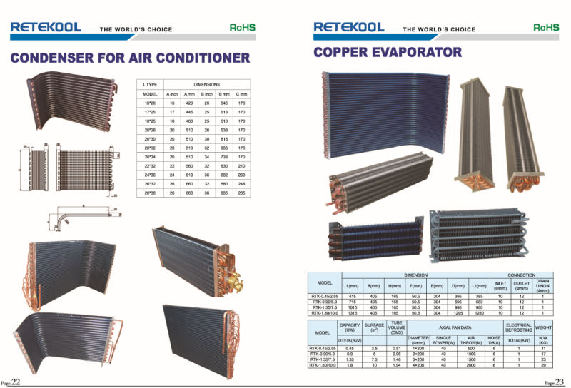 Copper Tube Heat Exchanger Air-Cooled Cooling Coil Condenser