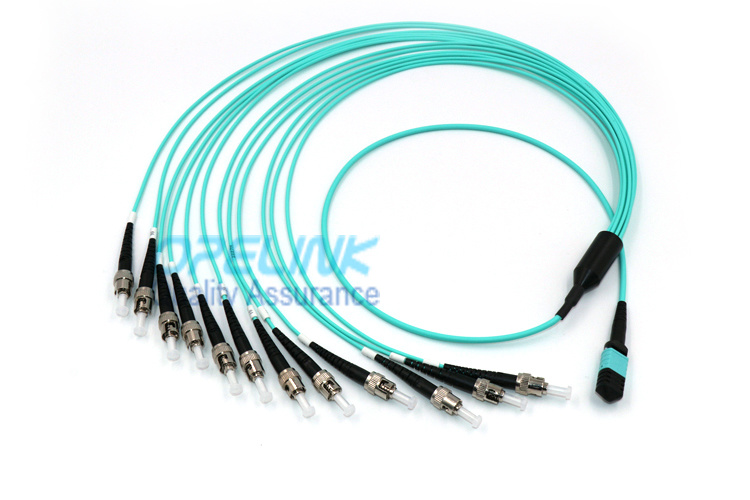 MTP/MPO-St Om3 Round Fiber Optic Cable Fanout 2.0mm Fiber Optic Patch Cable