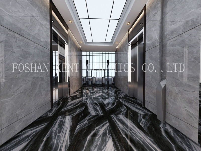 Black and White Full Glazed Full Body Marble Tile 750*1500mm