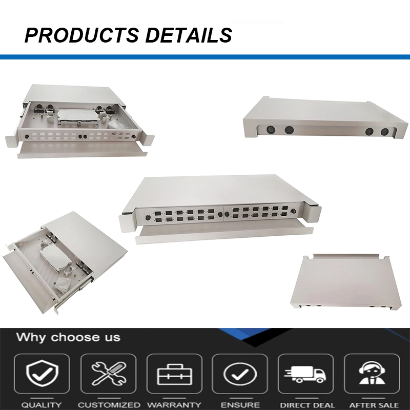 1u 12 24 48 96 Port Rack Mount Sliding Drawer Type Fiber Optic Duplex Patch Panel