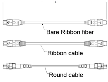 12f MTP (F) -MTP (F) -Om4-3.0-15m Type B Fiber Optic Patch Cord
