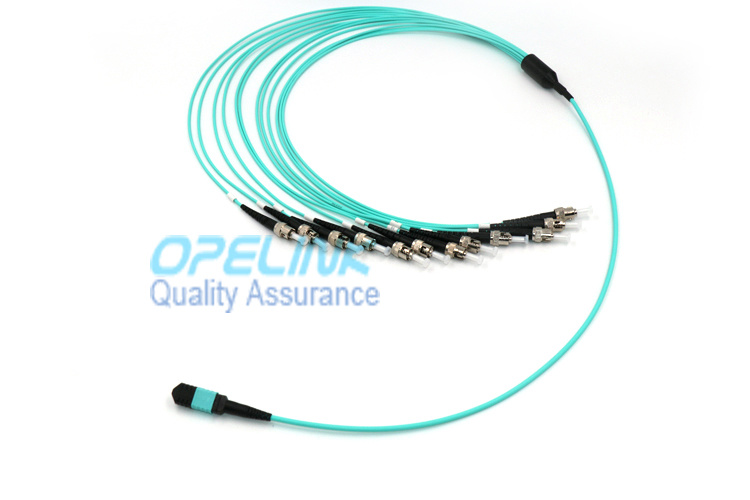 MTP/MPO-St Om3 Round Fiber Optic Cable Fanout 2.0mm Fiber Optic Jumper