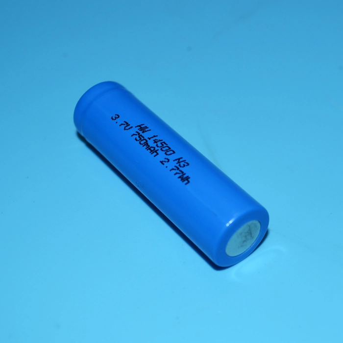 High Capacity 3.7V 750mAh 14500 AA Li Ion Rechargeable Battery for Flashlight