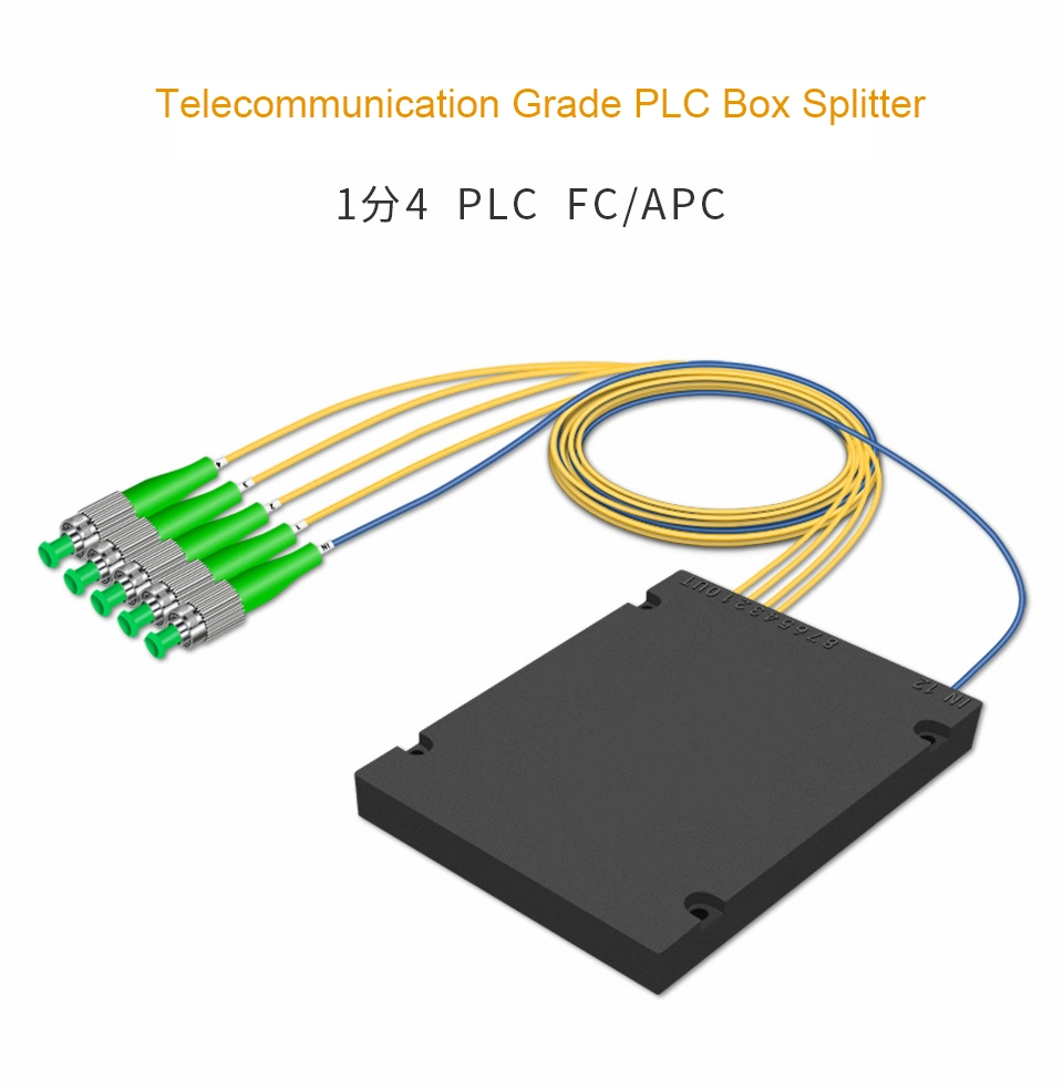 Fiber Optic Junction Box 1X4 PLC Splitter with FC APC Connector 4 Ways FTTH Fiber Splitter Price