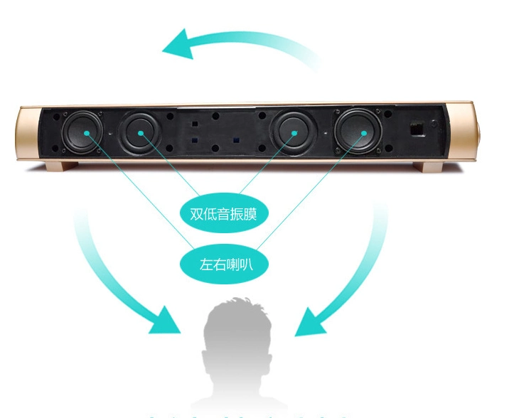 Home Cinema System Sound Bar Wireless Blue Tooth Bass Speakers with Double Diaphragm