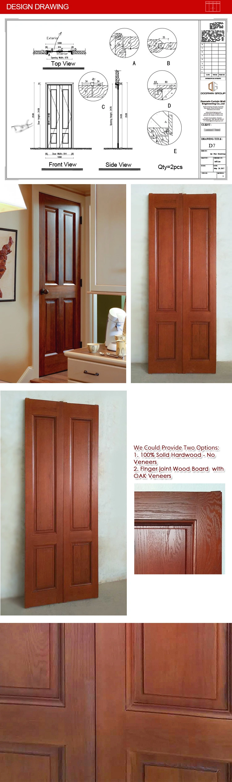 Modern Plain Solid Wood Main Door/100% Solid Oak Wood Door Models Internal Wooden Door Frames