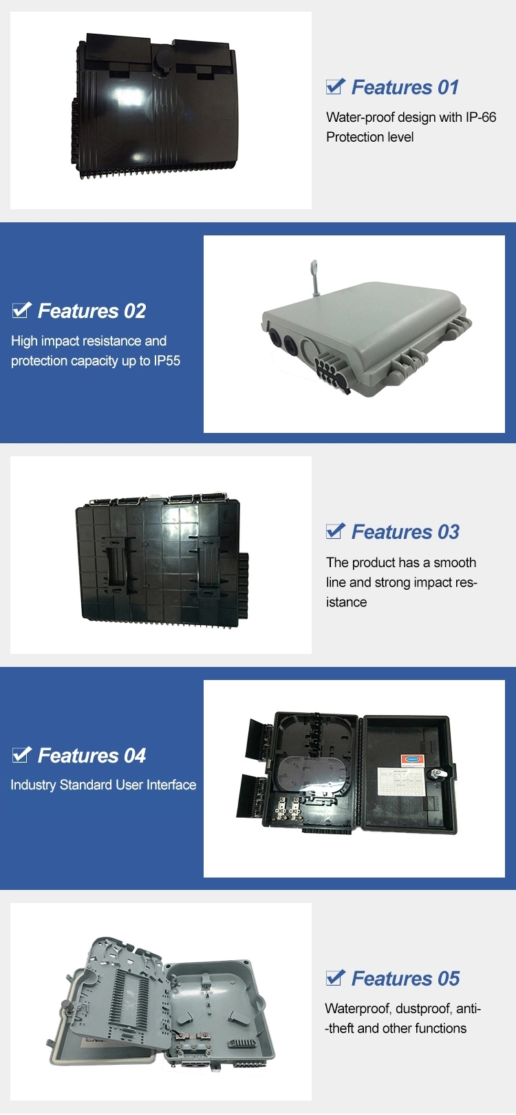 FTTH 4 Core Mini ABS/PC Fiber Optic Terminal Box Fiber Optical Splicing Box