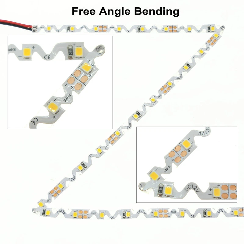 6mm Wide PCB Bendable LED Strip S Shape SMD 3528 Ultra Thin LED Strip