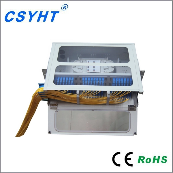 Metal 19 Inch ODF Fiber Optic Patch Panel with Transparent Top Cover