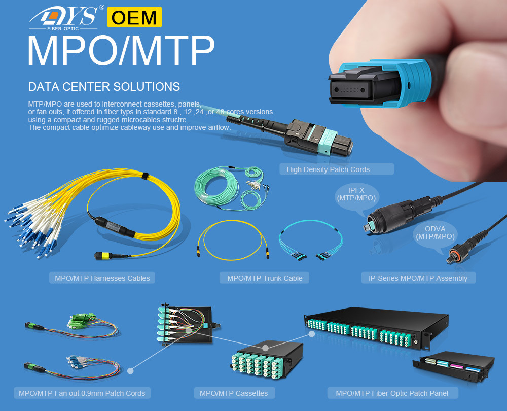 12/24/48/96/144cores LC/Sc/St/FC MPO/MTP Trunk Cable, MPO Patch Cable, Optic/Optical Fiber MPO Cable