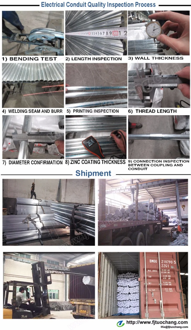 EMT Heavy Thick Wall Welded Pipe Galvanized Steel Tube