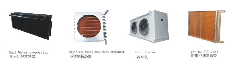 Refrigeration Equipment Finned Tube Condenser Air to Water Heat Exchanger