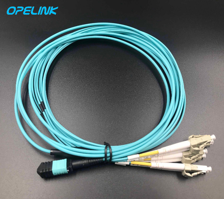 MTP/MPO-LC Om3 Round Cable Fanout 2.0mm Optical Fiber Patch Cable