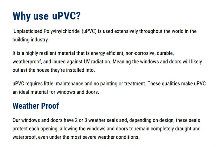 Co-Extrusion Plastic Profiles Type PVC /UPVC Window and Door Profile