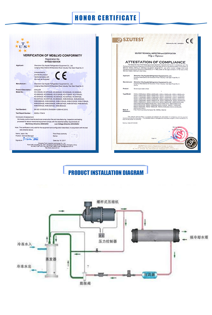 539kw Factory Direct Supplier Industrial Water Cooled Screw Chiller for Plastic Processing