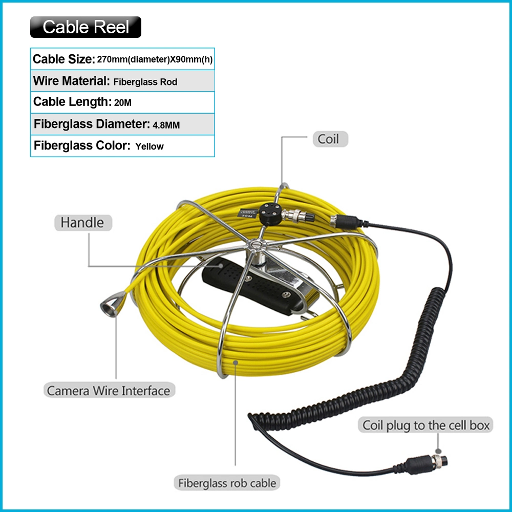 7inch Pipe Drain Camera 23mm Endoscope Lens Waterproof Sewer Clean Inspection Camera System
