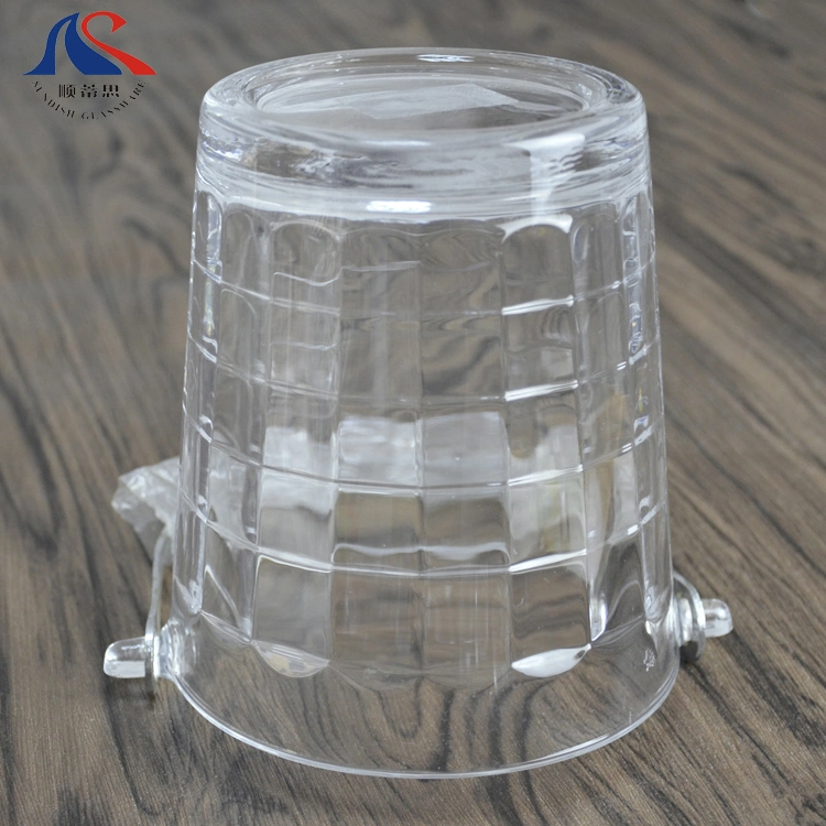 0.8L Glass Champagne Ice Bucket with Metal Holder Water Cooler