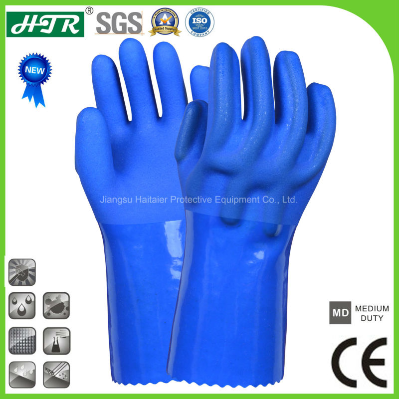 Anti-Impact PVC Chemical Resistant Industrial Safety Work Gloves with Seamless Liner