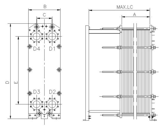 M15/K150h Gasket Plate Heat Exchanger HVAC Marine Heat Exchanger Gasket Plate
