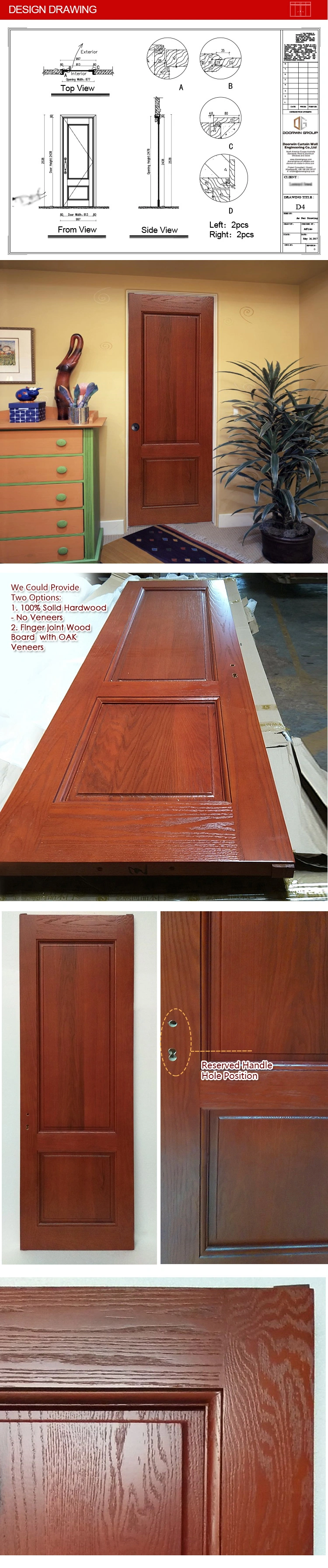 Modern Plain Solid Wood Main Door/100% Solid Oak Wood Door Models Internal Wooden Door Frames