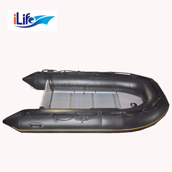 Ilife 3m PVC/Hypalon Inflatable Rescue Fishing Rubber Boat with Aluminum/Drop Stitch Air/Plywood Floor