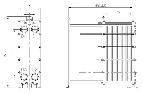 Mx25 Yojo B250b Gasket Plate Heat Exchanger HVAC Marine Heat Exchanger Gasket Plate