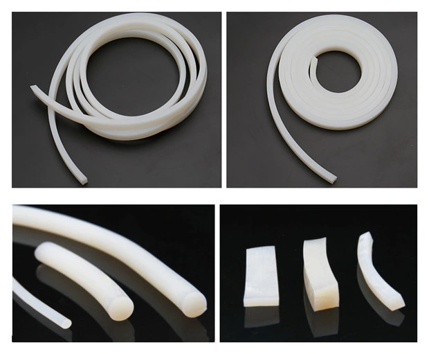 White Transparency Square Solid Silicone Rubber Cords with Food Grade