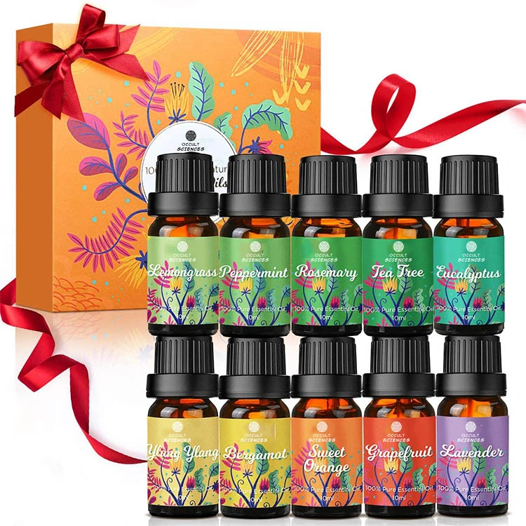 5ml 10ml 15ml Essential Oil 100% Pure Essential Oil Gift Set Peppermint & Eucalyptus for Relieve Tension and Inflammation Diffuser Refilling Essential Oil