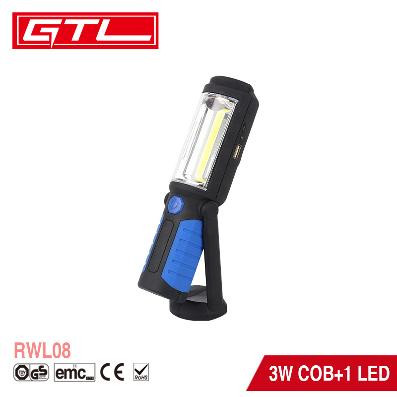 Rechargeable COB LED Work Light Portable Torch Lighting Flashlight with Magnet and Hook