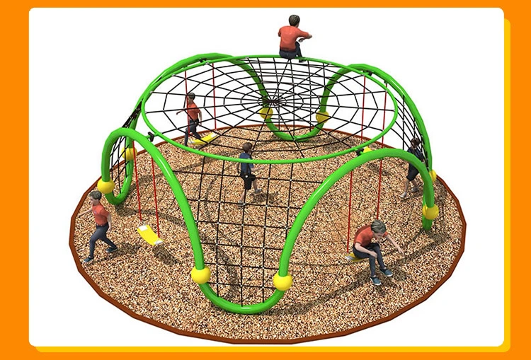 Hot Sale Kids Outdoor Play Gym Anti Climb Roundness Climbing Nets with Swings