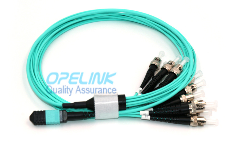 MTP/MPO-St Om3 Round Fiber Optic Cable Fanout 2.0mm Fiber Optic Jumper