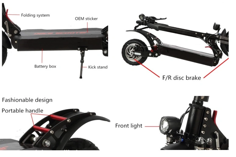 Powerful 52V 2000W Two Wheel Long Range Electric Scooter Foldable Escooter